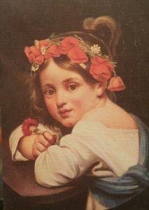 Кипренский. Девочка в маковом венке и гвоздикой в руке (Мариучча). 1819