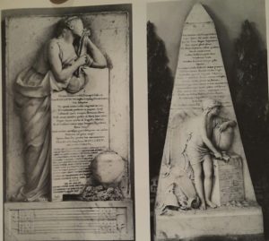 Гудон. Слева надгробие князя А.Д.Голицына. Справа надгробие М.М.Голицына. 1774. Мрамор.