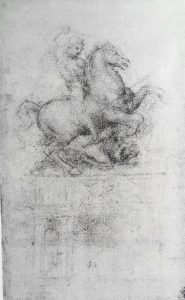 Фото. Леонардо да Винчи. Эскиз конного памятника Ж.Жакомо Тривульцио