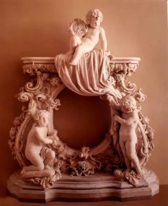 Бродзский. Камин с тремя детскими фигурами для Зимнего дворца. 1861. Мрамор. 217х190х60 см