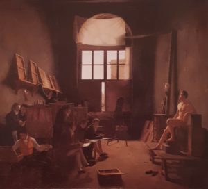 Л.М.Кошеро. Интерьер мастерской Давида. Картина приобретена Лувром в Салоне в 1814