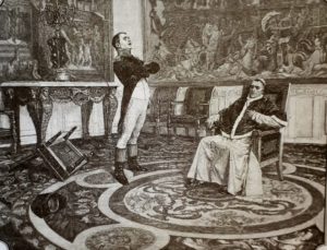 Беседа Наполеона и Пия VII. Гравюра 1896