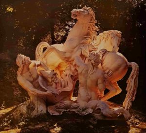 Балтазар и Гаспар Марси. Огненные кони Аполлона. 1668-1675. Братья Марси украшали Версаль при Людовике XIV. Эти скульпторы тоже братья, лет на 15 старше Куазевокса, отец их тоже был скульптором