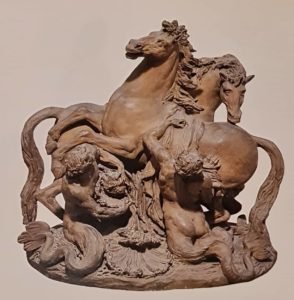Балтазар и Гаспар Марси. Огненные кони Аполлона. Терракота. Примерно 40х40 см. 1667-1672. Лувр. Париж