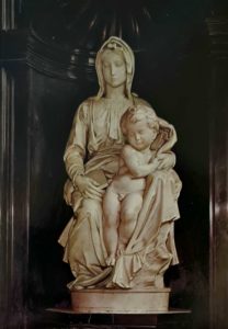 Микеланджело. Мадонна с младенцем. Нотр-Дам. Брюгге. Бельгия. 1498–1501 гг.. Высота 128 см