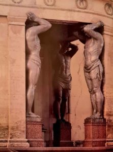 А.И. Теребенев. Атланты. Портик Нового Эрмитажа. 1842–1851 гг. Созданы по инициативе Николая I, много сделавшего для украшения Санкт-Петербурга. Новый Эрмитаж, воздвигнутый после пожара Зимнего Дворца 1837 г. А.И. Теребенев. Атланты. Портик Нового Эрмитажа. 1842–1851 гг. Созданы по инициативе Николая I, много сделавшего для украшения Санкт-Петербурга. Новый Эрмитаж, воздвигнутый после пожара Зимнего Дворца 1837 г.